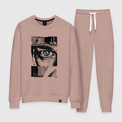 Костюм хлопковый женский Тревожный взгляд, цвет: пыльно-розовый