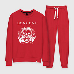 Костюм хлопковый женский Bon Jovi rock dog, цвет: красный