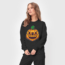 Костюм хлопковый женский Halloween pumpkin, цвет: черный — фото 2