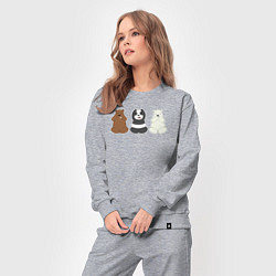 Костюм хлопковый женский Три мишки, цвет: меланж — фото 2