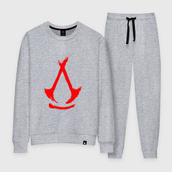 Костюм хлопковый женский Assassins creed - shadows logotype, цвет: меланж