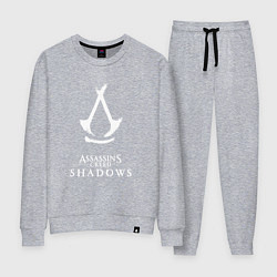 Костюм хлопковый женский Assassins creed - shadows white, цвет: меланж