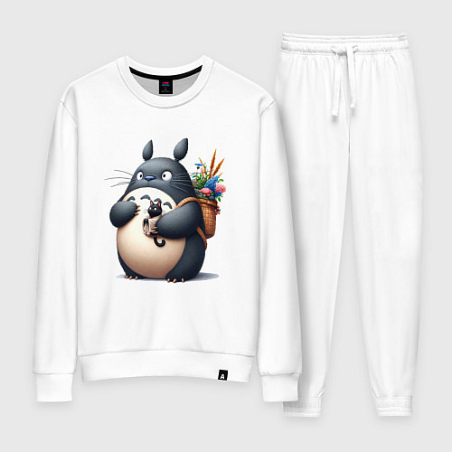 Женский костюм Totoro and black cat - anime / Белый – фото 1
