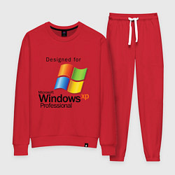 Костюм хлопковый женский Предназначен для windows xp, цвет: красный