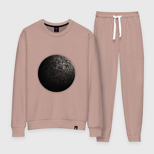 Женский костюм Планета арт с разломами / Пыльно-розовый – фото 1