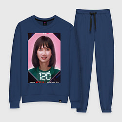 Костюм хлопковый женский Игра в кальмара 2 игрок 120, цвет: тёмно-синий