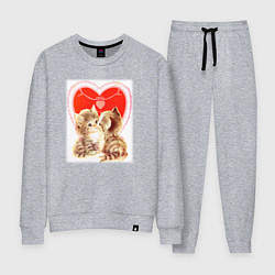 Костюм хлопковый женский Кошачий поцелуй, цвет: меланж
