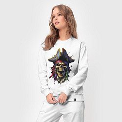 Костюм хлопковый женский Пиратский череп, цвет: белый — фото 2