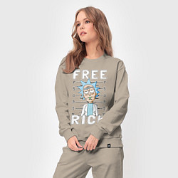 Костюм хлопковый женский Free Rick ruler, цвет: миндальный — фото 2