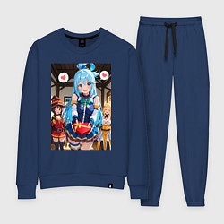 Костюм хлопковый женский Аква Мегумин и Даркнес дарят валентинки, цвет: тёмно-синий