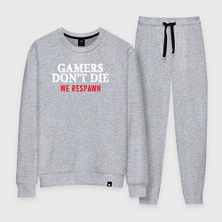 Костюм хлопковый женский Игроки не умирают, цвет: меланж