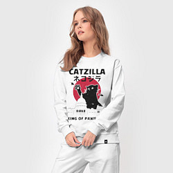 Костюм хлопковый женский Котзилла, цвет: белый — фото 2