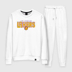 Костюм хлопковый женский Team Los Angeles Lakers, цвет: белый