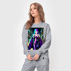 Костюм хлопковый женский Девушка поп идол, цвет: меланж — фото 2