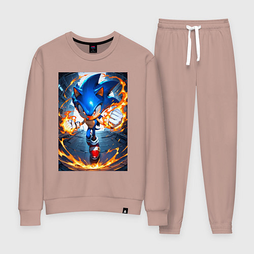 Женский костюм Соник огненные кулаки / Пыльно-розовый – фото 1