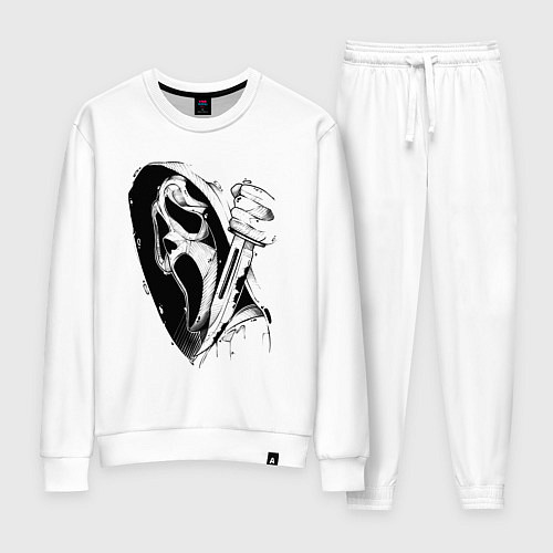 Женский костюм Крик - Гоуст фейс / Белый – фото 1