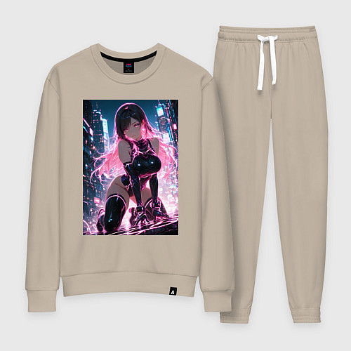 Женский костюм Тифа Локхарт из Final Fantasy VII в стиле киберпан / Миндальный – фото 1