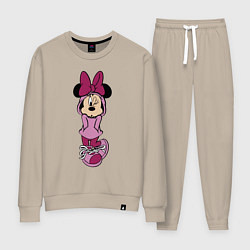 Костюм хлопковый женский Минни Маус в капюшоне, цвет: миндальный