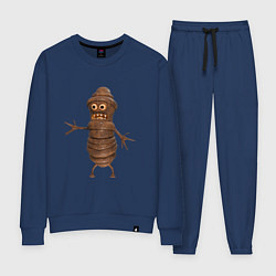 Костюм хлопковый женский Сartoon worm character brown, цвет: тёмно-синий