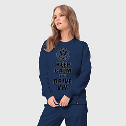 Костюм хлопковый женский Keep Calm & Drive VW, цвет: тёмно-синий — фото 2