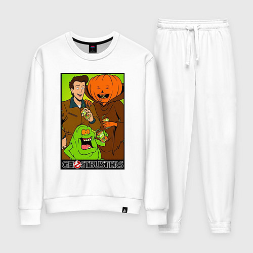 Женский костюм Ghostbuster - Peter Slimer Pumpkinhead / Белый – фото 1