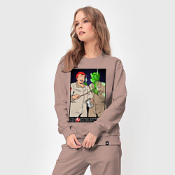 Костюм хлопковый женский Ghostbusters - Ray and his clone ghost, цвет: пыльно-розовый — фото 2