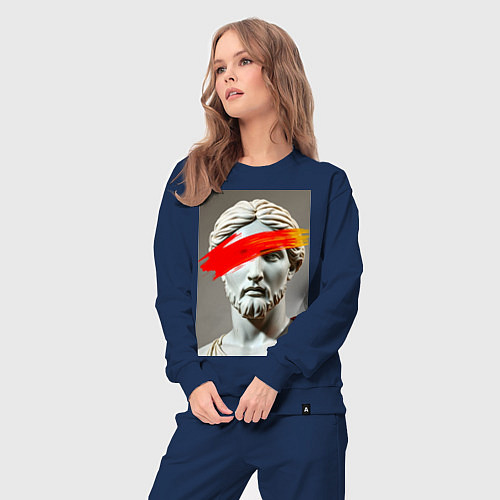 Женский костюм Античная статуя с красным штрихом / Тёмно-синий – фото 3