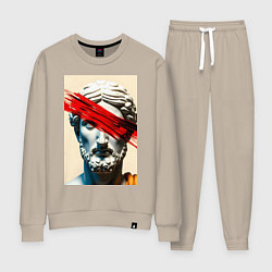 Костюм хлопковый женский Штрих на античной статуе, цвет: миндальный