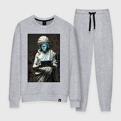 Костюм хлопковый женский Античная статуя с планшетом, цвет: меланж