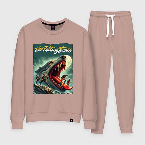 Женский костюм Rolling Stones - wolfs mouth / Пыльно-розовый – фото 1