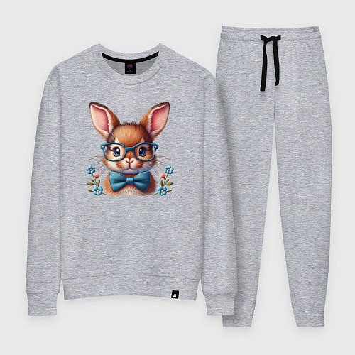 Женский костюм Кролик мальчик в очках / Меланж – фото 1