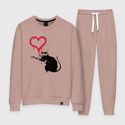 Костюм хлопковый женский Rat heart, цвет: пыльно-розовый