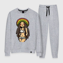 Костюм хлопковый женский Smile jamaica girl, цвет: меланж