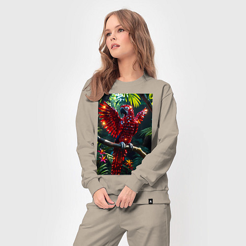 Женский костюм Попугай из драгоценных камней / Миндальный – фото 3