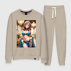 Костюм хлопковый женский Mamako oosuki в одежде танцощицы, цвет: миндальный