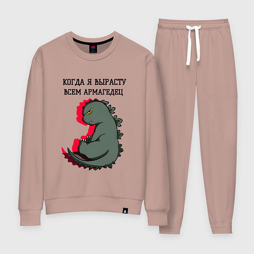 Женский костюм Когда я вырасту годзилла / Пыльно-розовый – фото 1