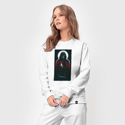 Костюм хлопковый женский Крик гостфейс с луной, цвет: белый — фото 2