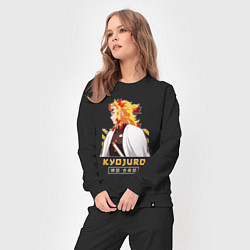 Костюм хлопковый женский Клинок рассекающий демонов Kyoujurou профиль, цвет: черный — фото 2