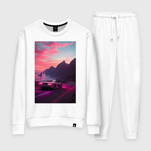 Женский костюм Суперкар едет к океану / Белый – фото 1