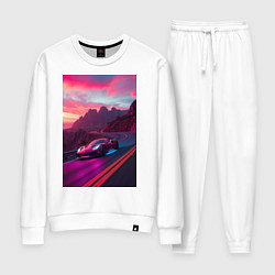 Женский костюм Суперкар едет по серпантину