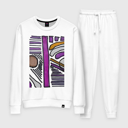 Женский костюм Фиолетовая композиция / Белый – фото 1