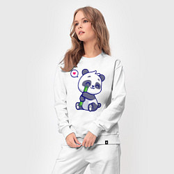 Костюм хлопковый женский Lovely panda, цвет: белый — фото 2