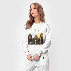 Костюм хлопковый женский Nirvana band foto, цвет: белый — фото 2