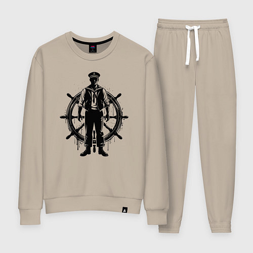 Женский костюм Капитан и штурвал граффити / Миндальный – фото 1