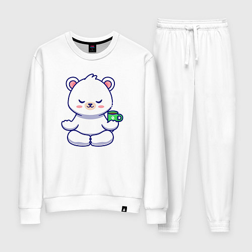 Женский костюм Bear coffee yoga / Белый – фото 1