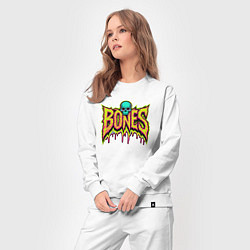 Костюм хлопковый женский Bones стекающая краска, цвет: белый — фото 2