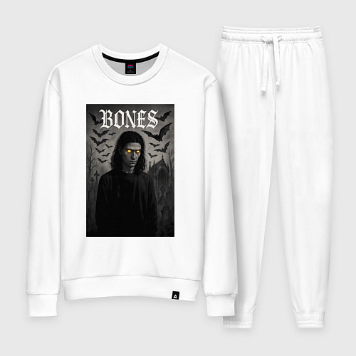 Женский костюм Bones с желтыми горящими глазами / Белый – фото 1
