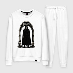 Костюм хлопковый женский Bones в арке из костей, цвет: белый