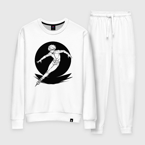 Женский костюм Конькобежец аниме / Белый – фото 1