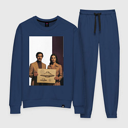 Женский костюм Мужчина и женщина с чертежом НЛО ретро поп-арт 197